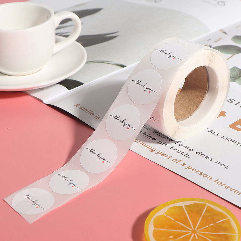 500 sztuk/rolka okrągłe białe  – Sticker Label Roll recenzja i cena
